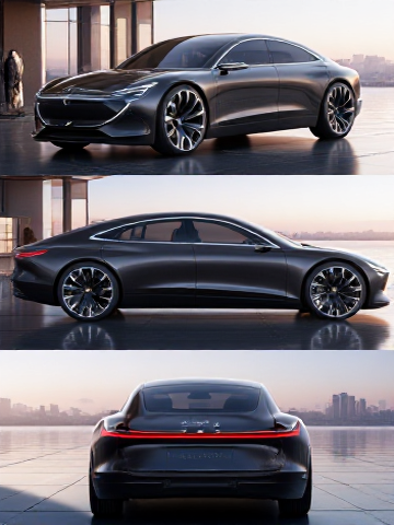 Three Views of Automotive Exterior