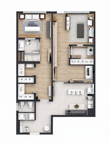 Colorful Floor Plan