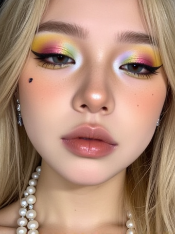Colorful Makeup Model