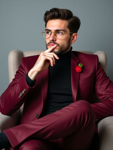 European & America Male Model Portrait