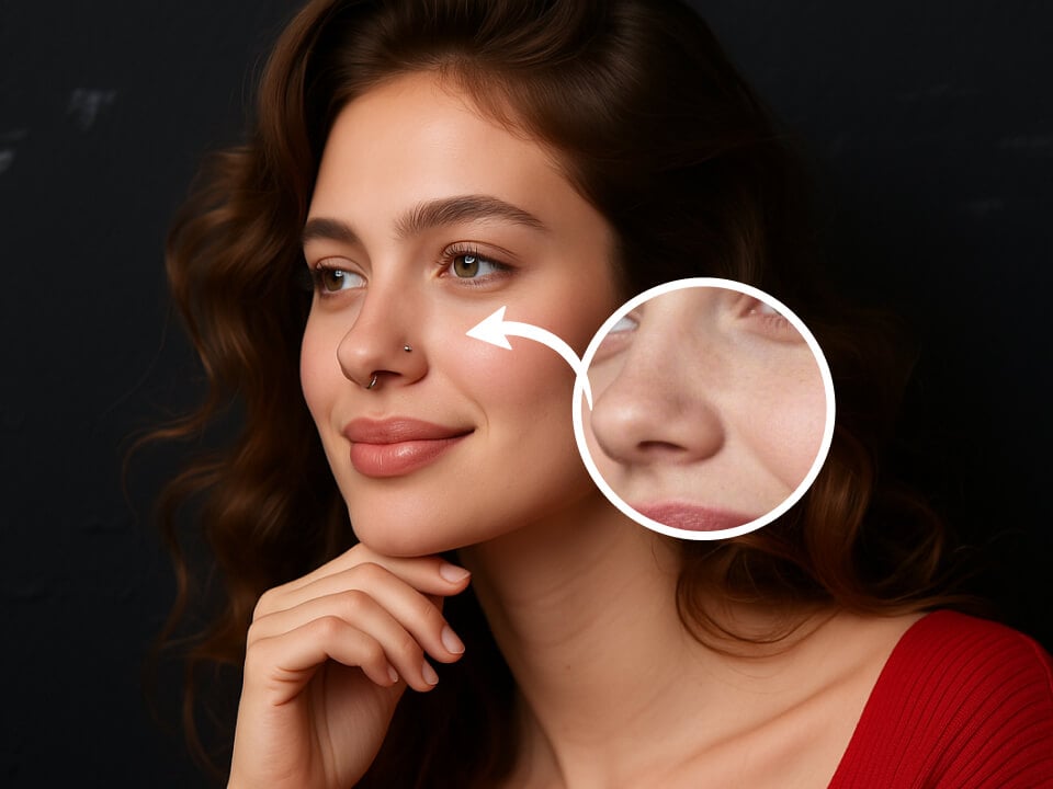 Add edgy nose piercings to your photos